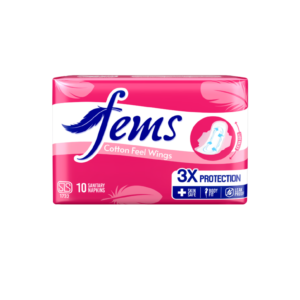 Fems Cotton Feel Wings 10s Pack